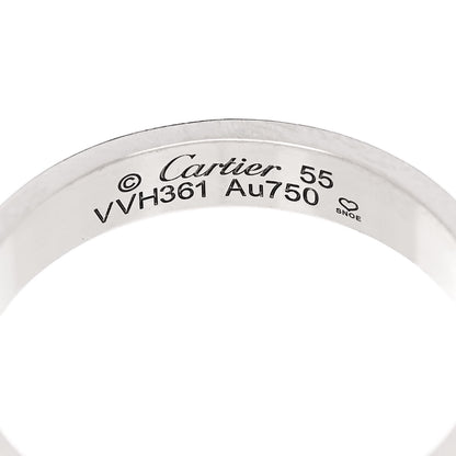 Cartier 18K White Gold 3.5mm LOVE Wedding Band Ring 55 7.25 4 of 5