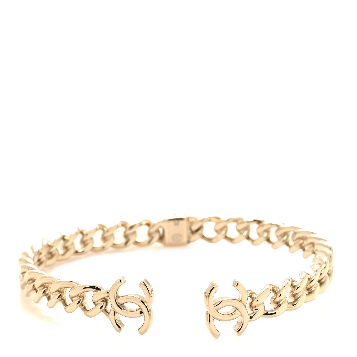 Metal CC Chain Link Choker Necklace M Gold