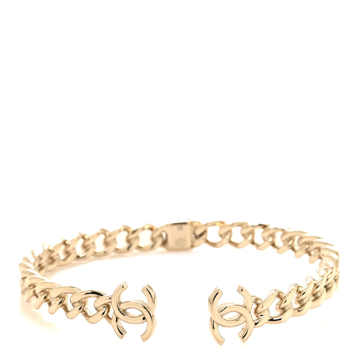 Chanel Metal CC Chain Link Choker Necklace M Gold 1 of 5
