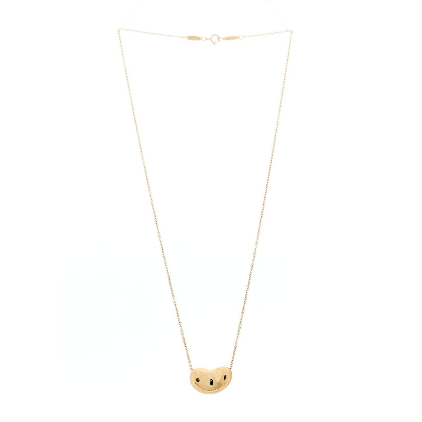 18K Yellow Gold 18mm Elsa Peretti Bean Pendant Necklace