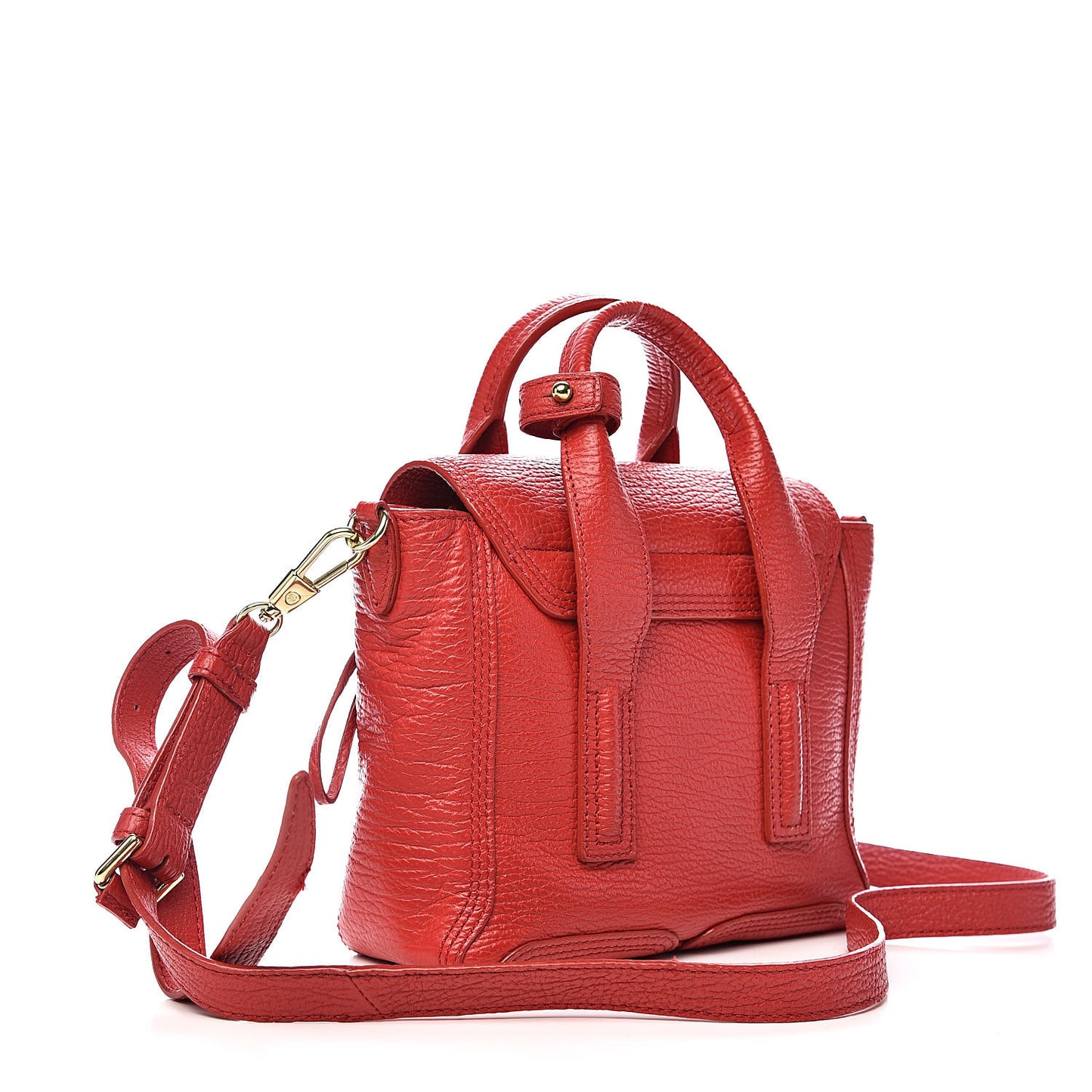 3.1 Textured Calfskin Mini Pashli Satchel Red