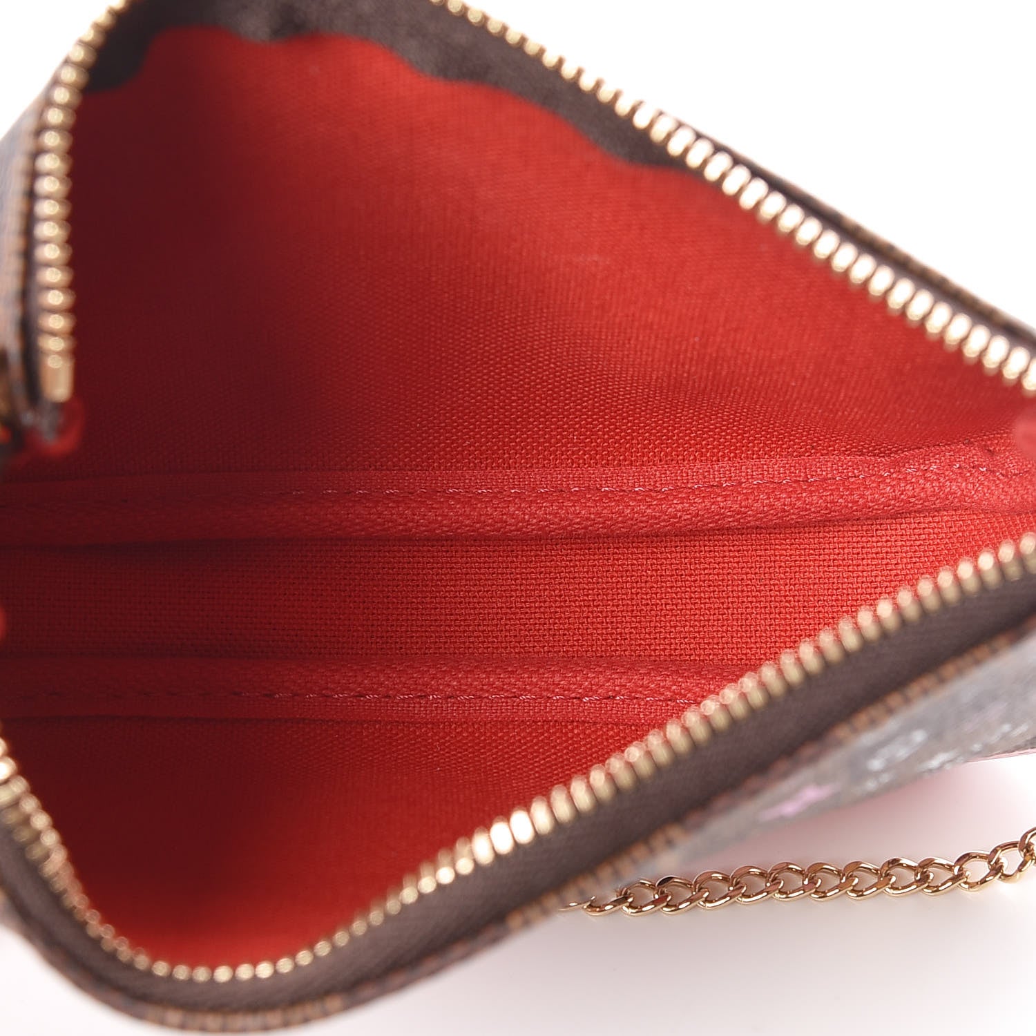 Louis Vuitton Damier Ebene 2019 Christmas Animation Mini Pochette Accessories Red 5 of 8
