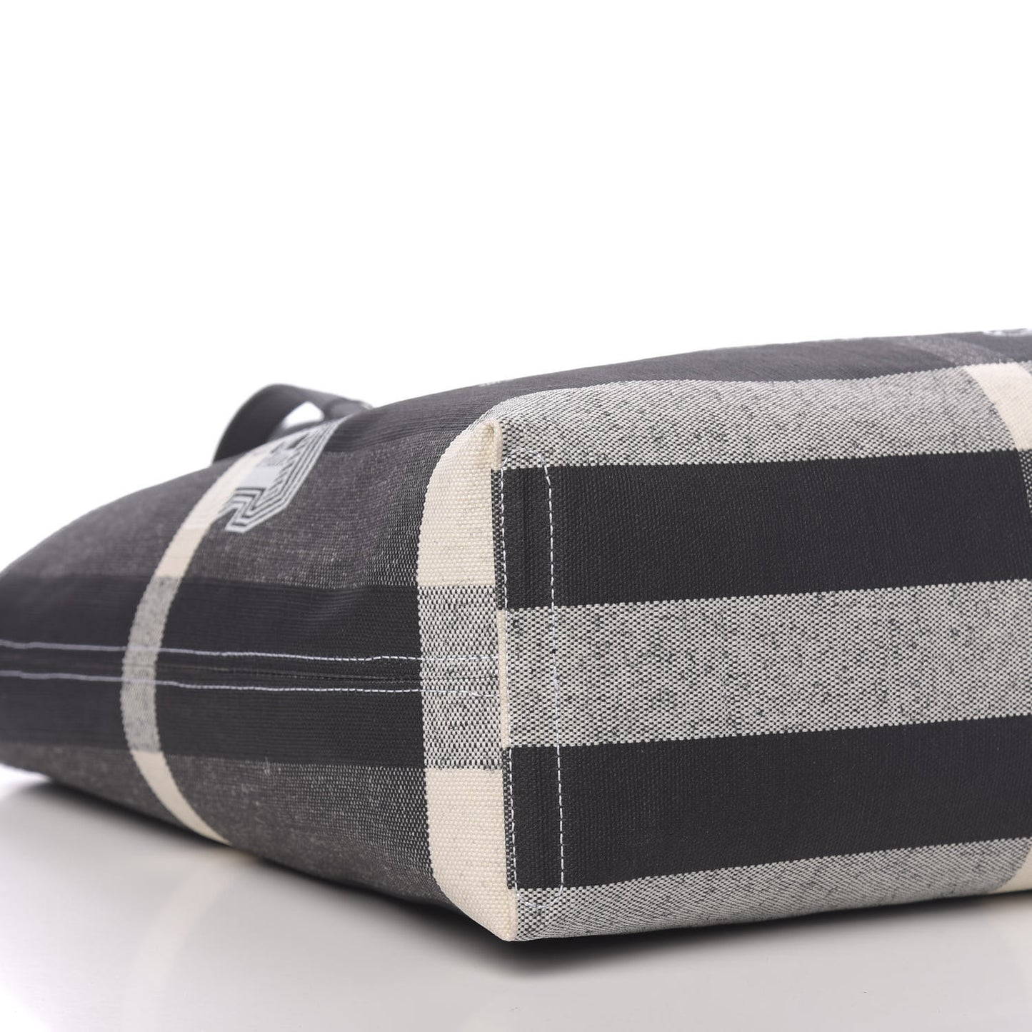 Coated Canvas Mega Check Medium Doodle Tote Black White