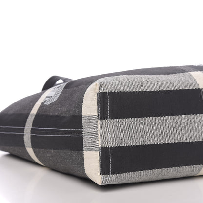 Burberry Coated Canvas Mega Check Medium Doodle Tote Black White 8 of 9