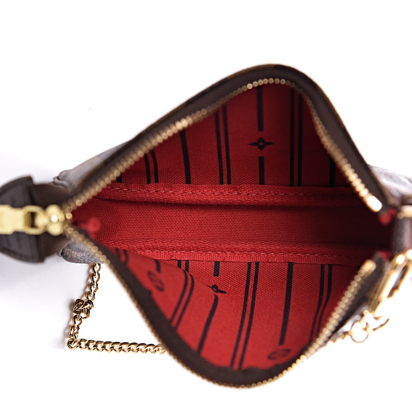 Damier Ebene Complice Trunks and Bags Mini Pochette Accessories Red