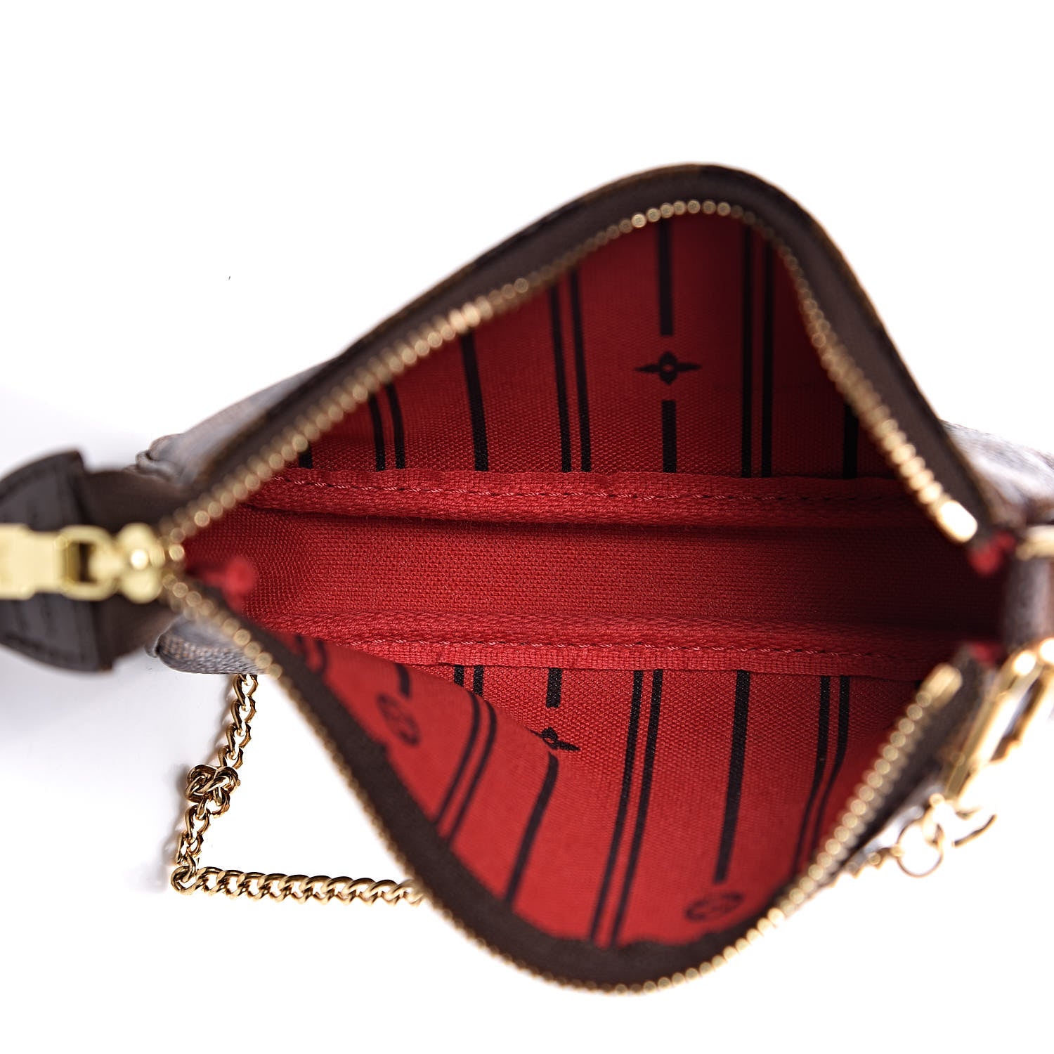 Louis Vuitton Damier Ebene Complice Trunks and Bags Mini Pochette Accessories Red 5 of 8