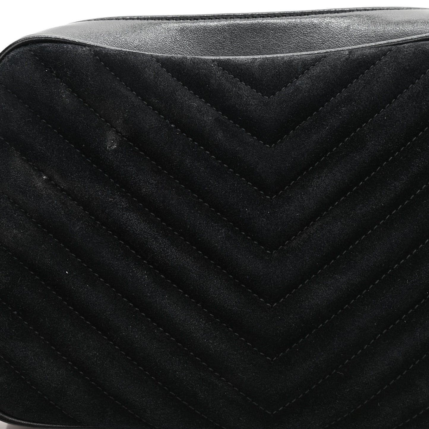Suede Calfskin Monogram Lou Camera Bag Black