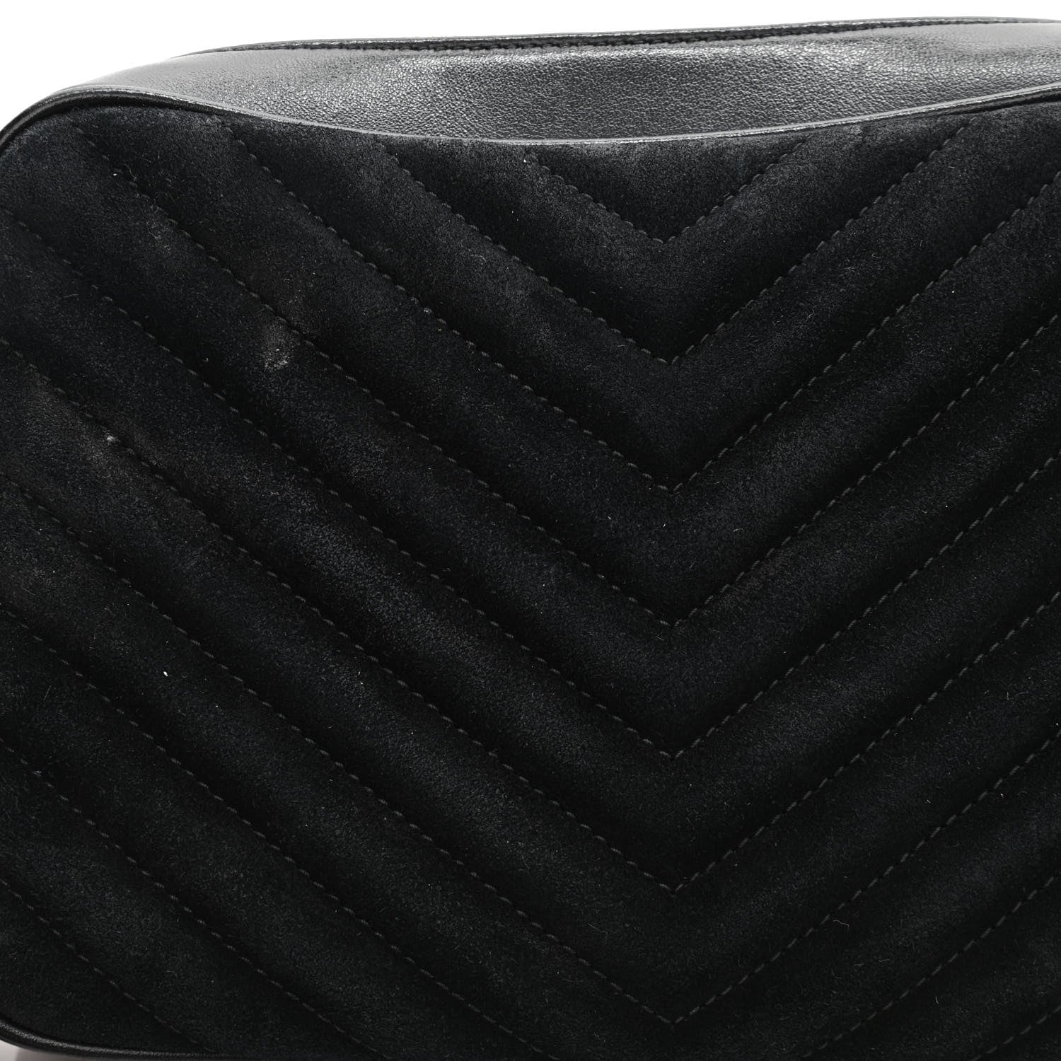 Saint Laurent Suede Calfskin Monogram Lou Camera Bag Black 12 of 12