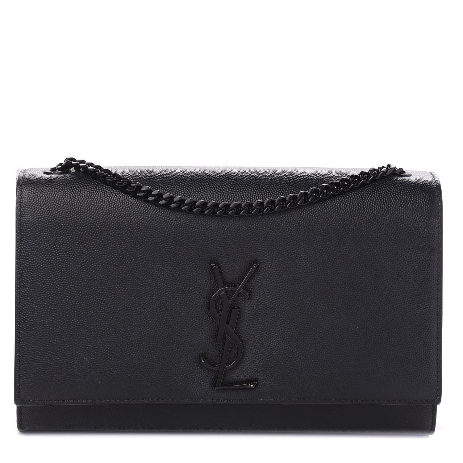 Saint Laurent Grain De Poudre Medium Classic Monogram Kate Satchel Black 1 of 10