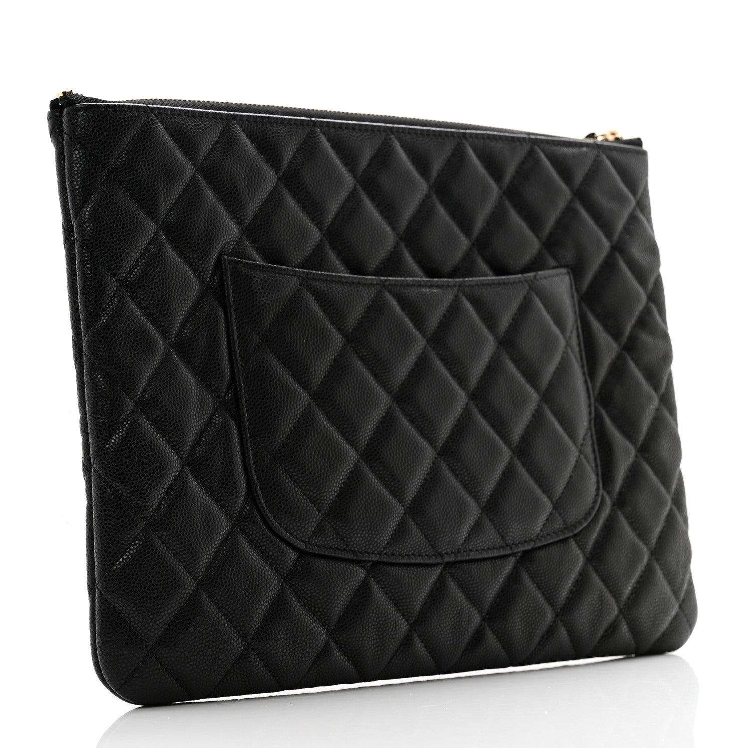 Chanel Caviar Quilted Medium Cosmetic Case Black 3 of 9
