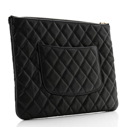 Chanel Caviar Quilted Medium Cosmetic Case Black 3 of 9
