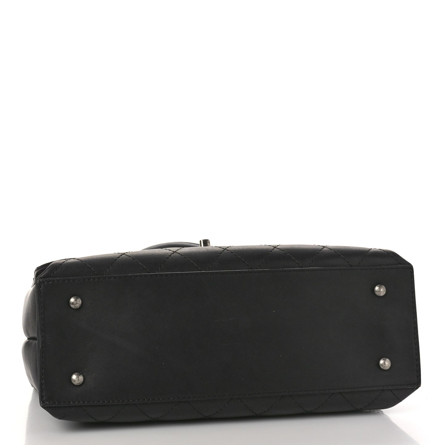 Calfskin Stitched Large Urban Luxury Top Handle Bag Black