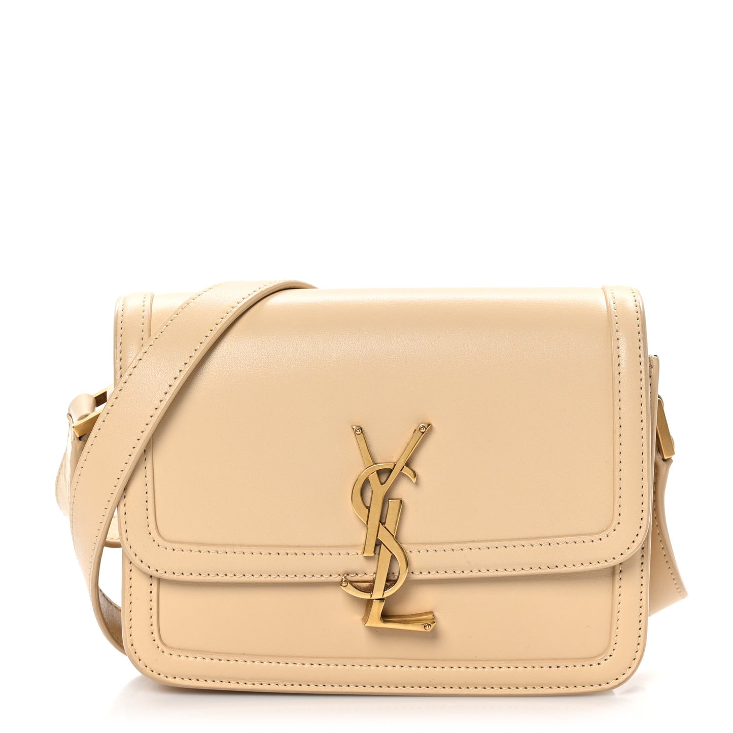 Smooth Calfskin Monogram Small Solferino Satchel Natural Ivory