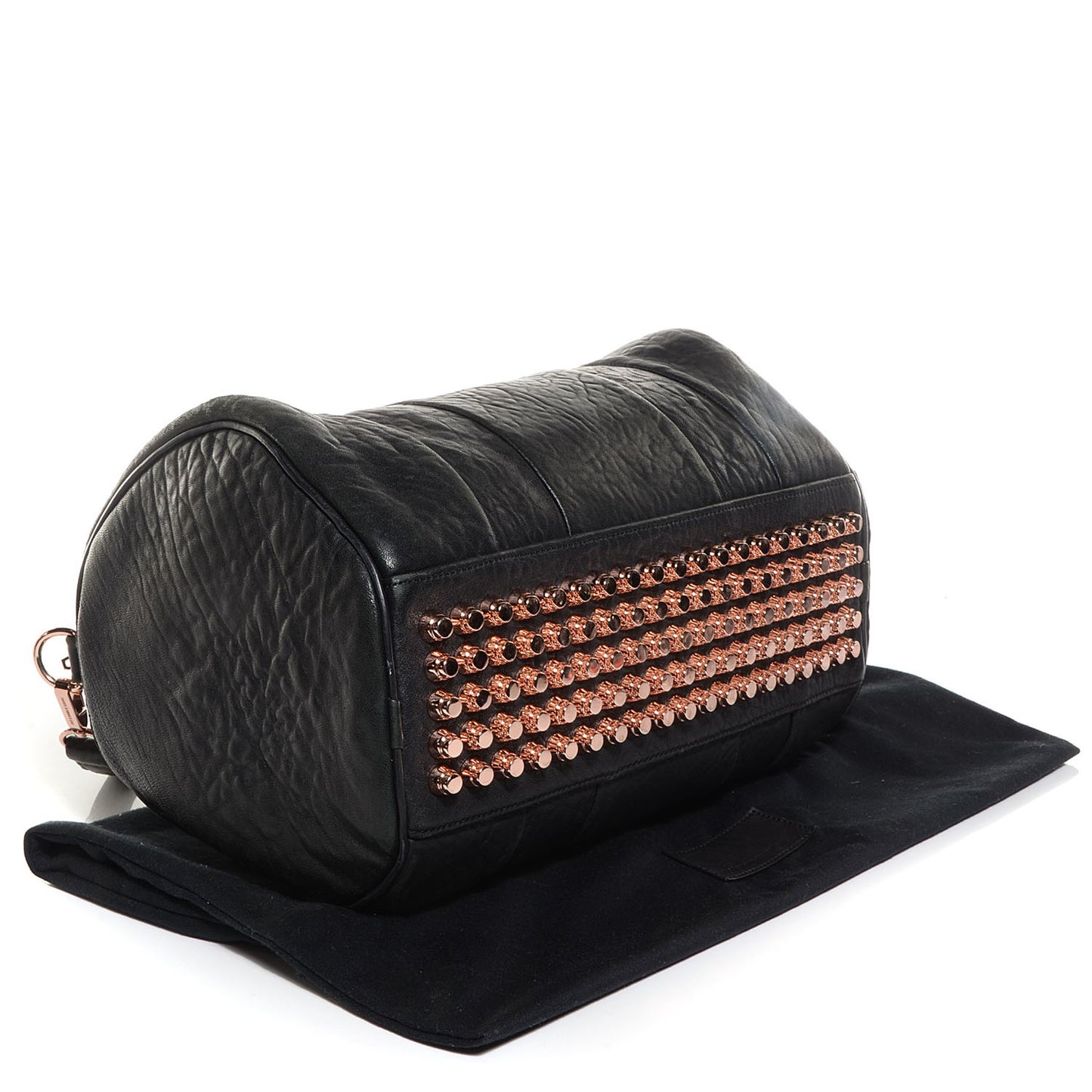 Pebbled Lambskin Rocco Black Rose Gold Hardware