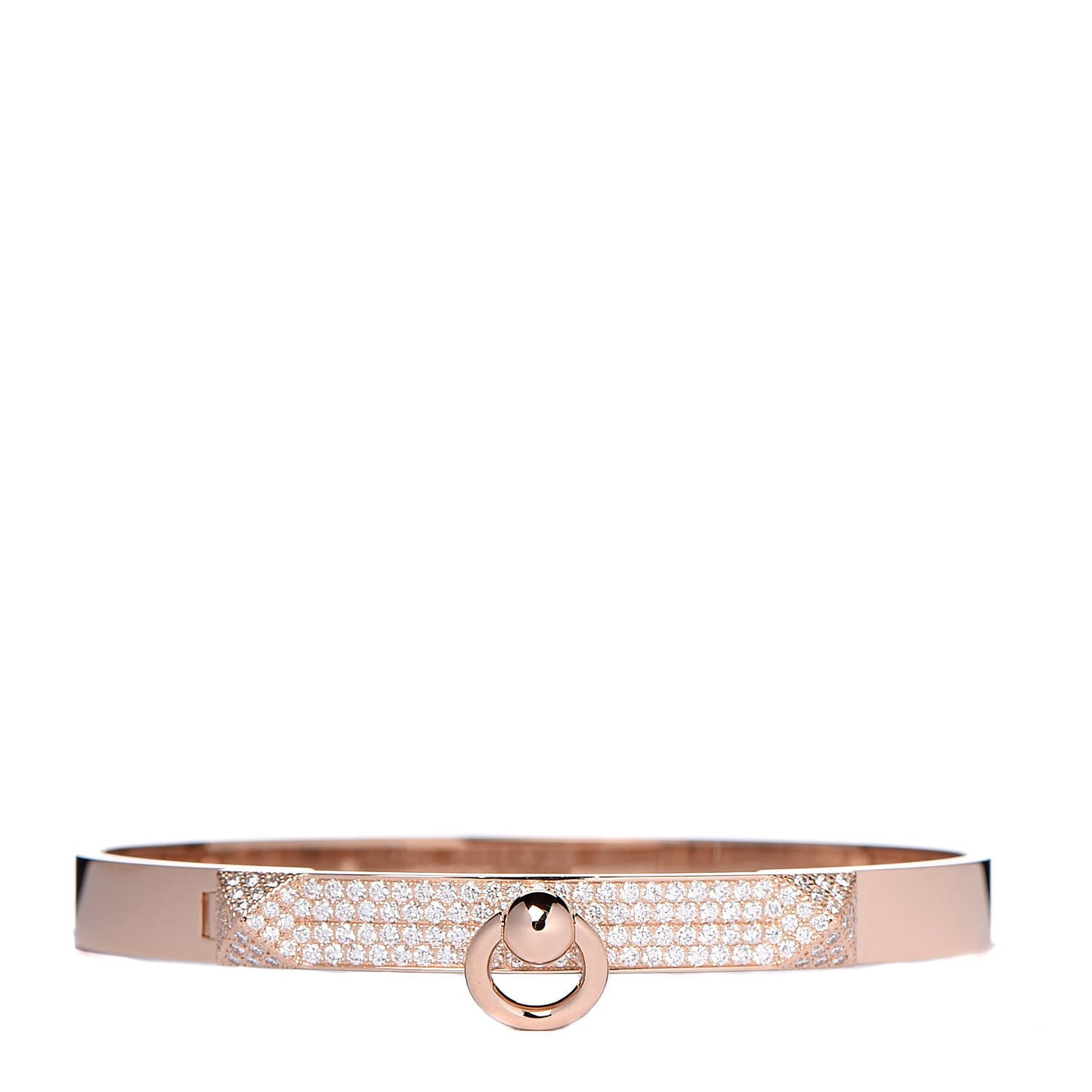 18K Rose Gold Diamond PM Collier De Chien Pave Bracelet SH