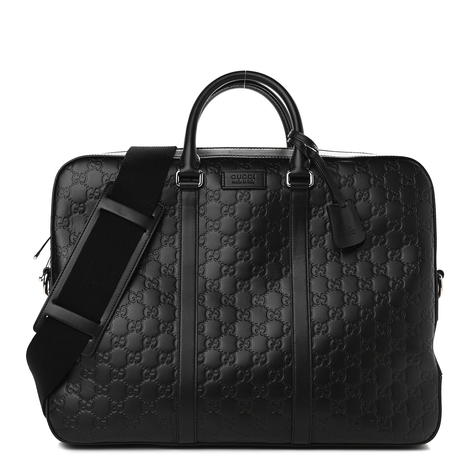 Gucci Guccissima Signature Briefcase Black 1 of 9