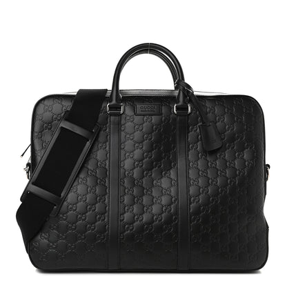 Gucci Guccissima Signature Briefcase Black 1 of 9