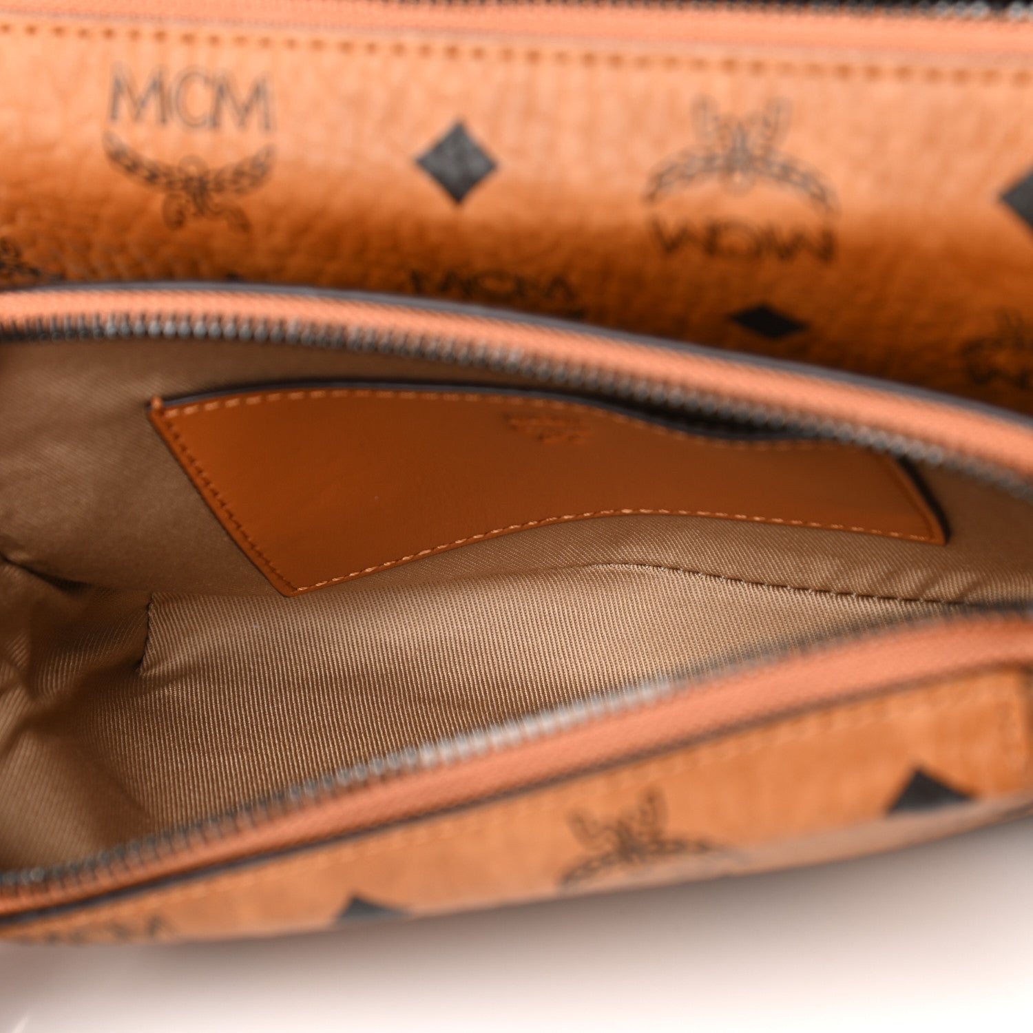 MCM Visetos Small Soft Berlin Multifunction Crossbody Cognac 6 of 9