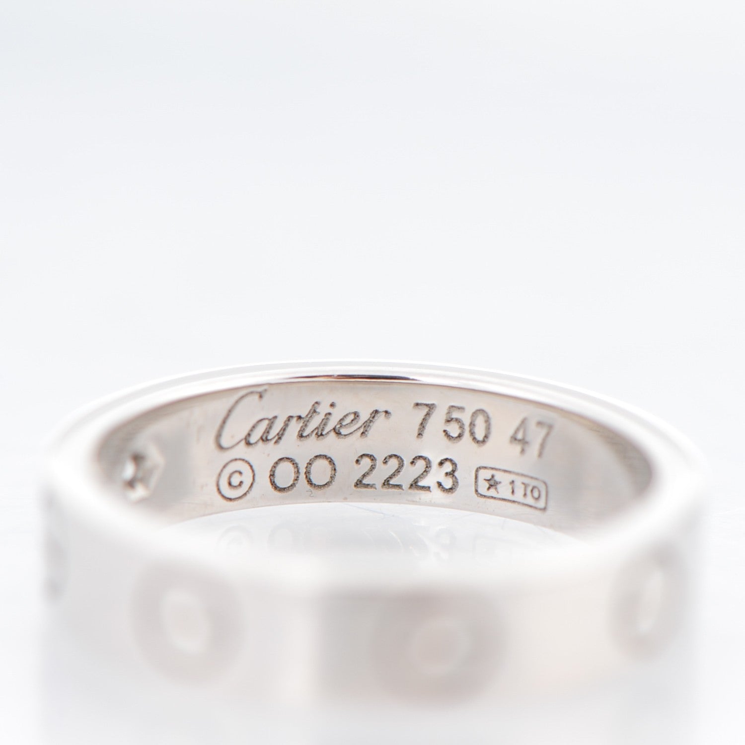 Cartier 18K White Gold Diamond 4mm LOVE Wedding Band Ring 47 4 4 of 5