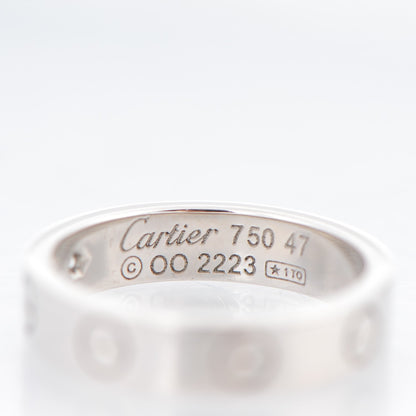 Cartier 18K White Gold Diamond 4mm LOVE Wedding Band Ring 47 4 4 of 5