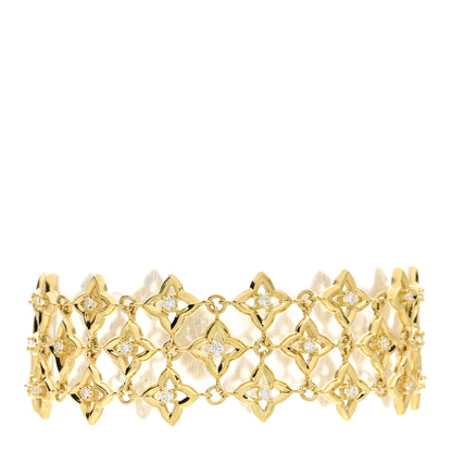 David Yurman 18K Yellow Gold Diamond Venetian Quatrefoil Multi Row Bracelet 1 of 3