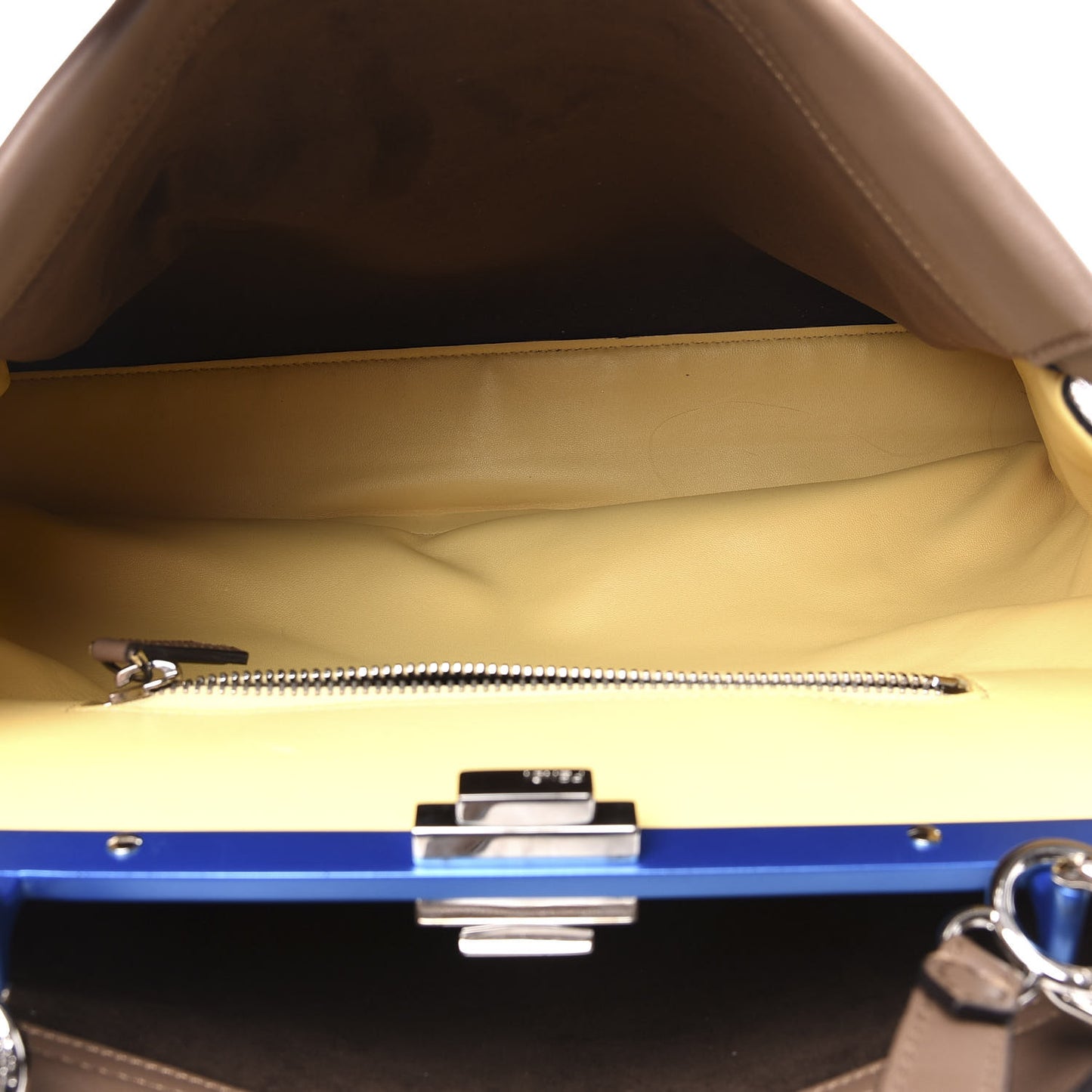 Vitello Dolce Shiny Nappa Large Peekaboo Iconic Satchel Brown