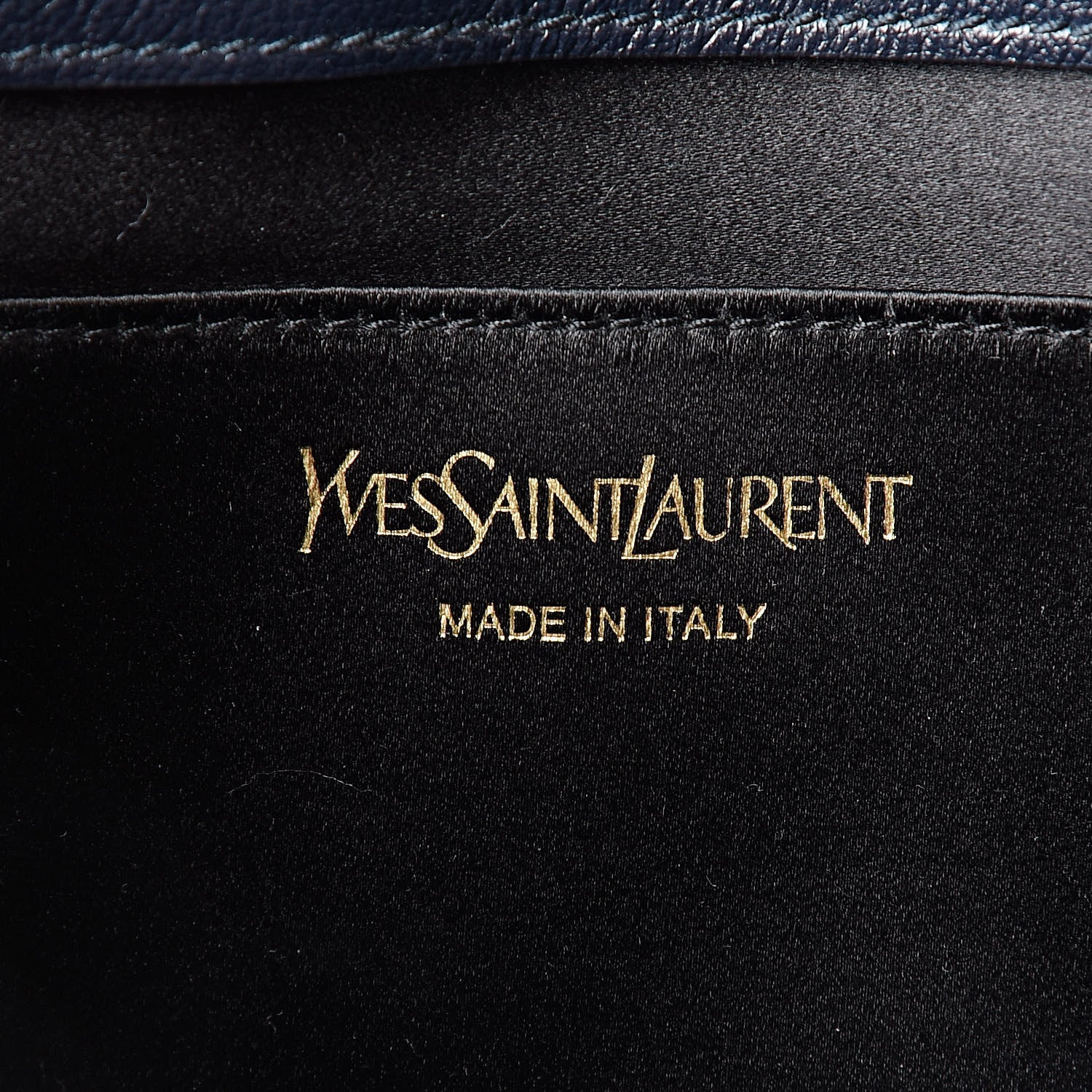 Saint Laurent Calfskin Monogram Large Belle De Jour Clutch Navy 6 of 7