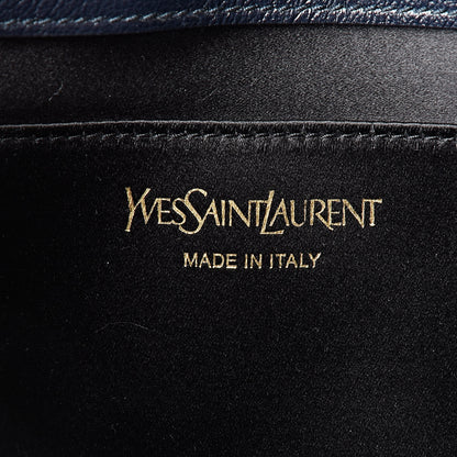 Saint Laurent Calfskin Monogram Large Belle De Jour Clutch Navy 6 of 7