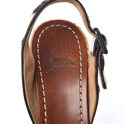 Christian Louboutin Pony Hair Tigresse 140 Espadrille Wedges 35 9 of 9