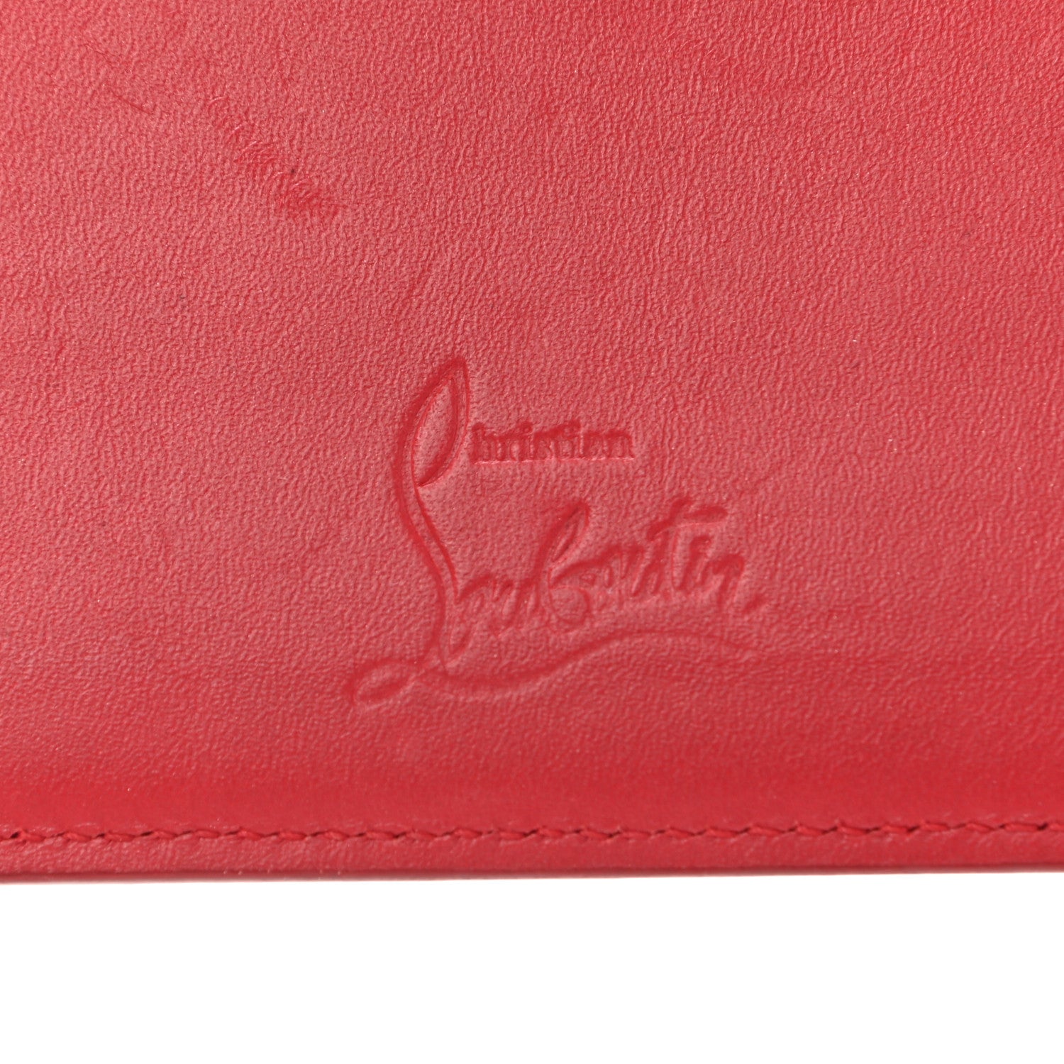 Christian Louboutin Calfskin Paris Spikes Kios Card Holder Red 6 of 9