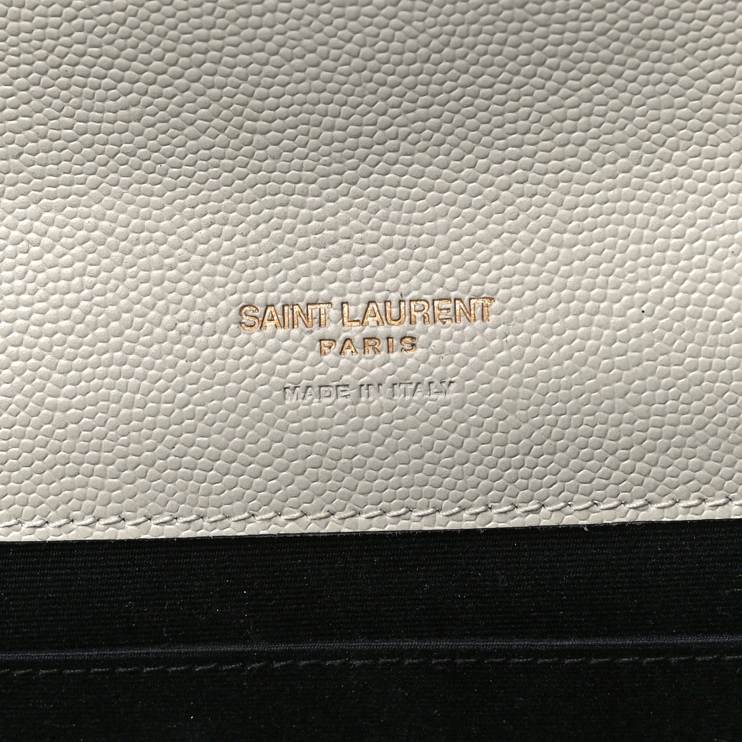 Saint Laurent Grain De Poudre Matelasse Chevron Monogram Envelope Clutch Blanc Vintage 6 of 12