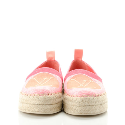 Louis Vuitton Canvas Blue Shore Espadrille Flats 35 Corail 2 of 8
