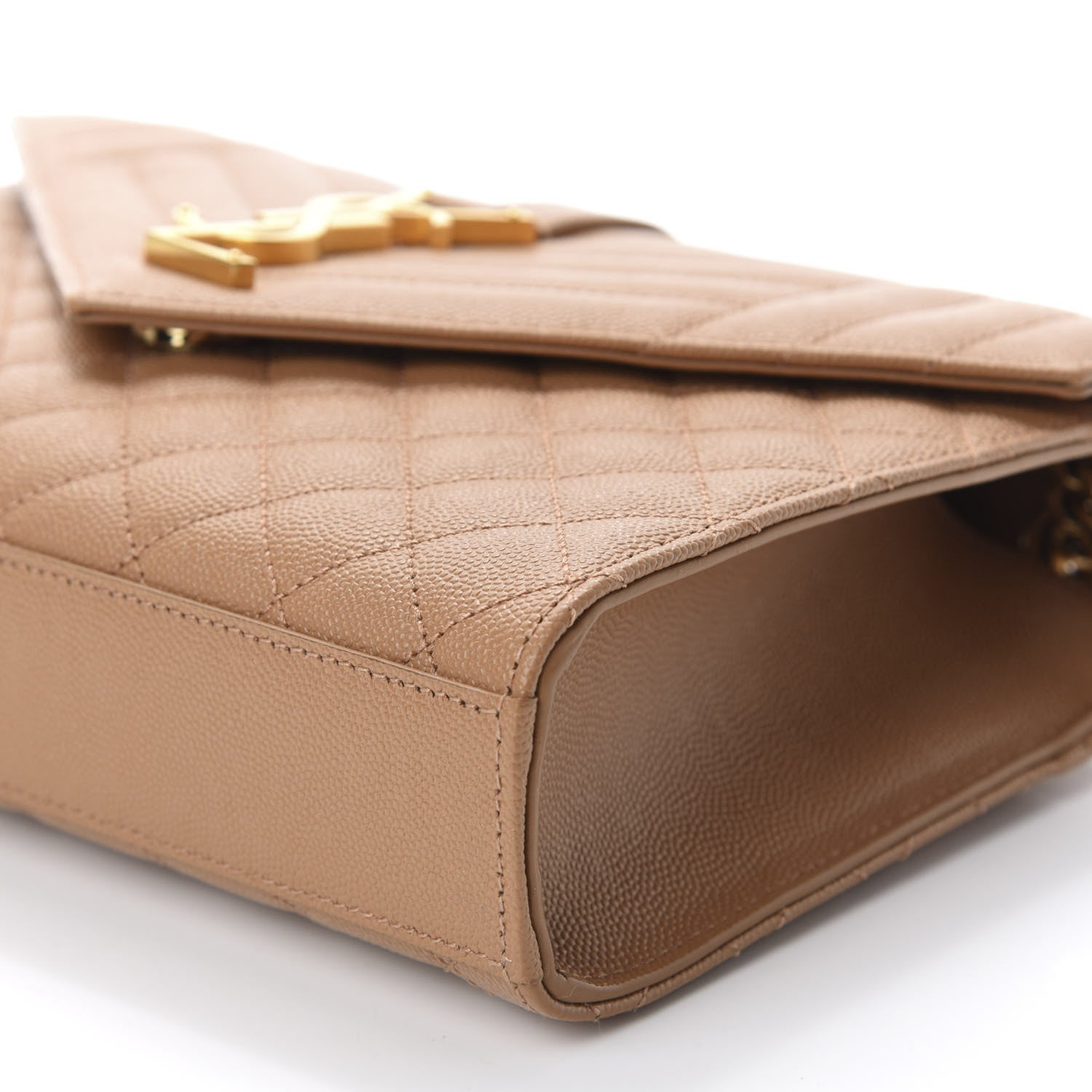 Saint Laurent Grain De Poudre Textured Mixed Matelasse Triquilt Medium Monogram Satchel Dune 6 of 9