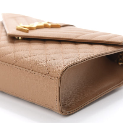 Saint Laurent Grain De Poudre Textured Mixed Matelasse Triquilt Medium Monogram Satchel Dune 6 of 9