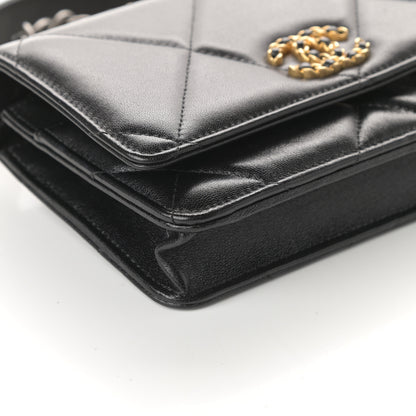 Chanel Lambskin Quilted Chanel 19 Wallet On Chain WOC Black 9 of 10