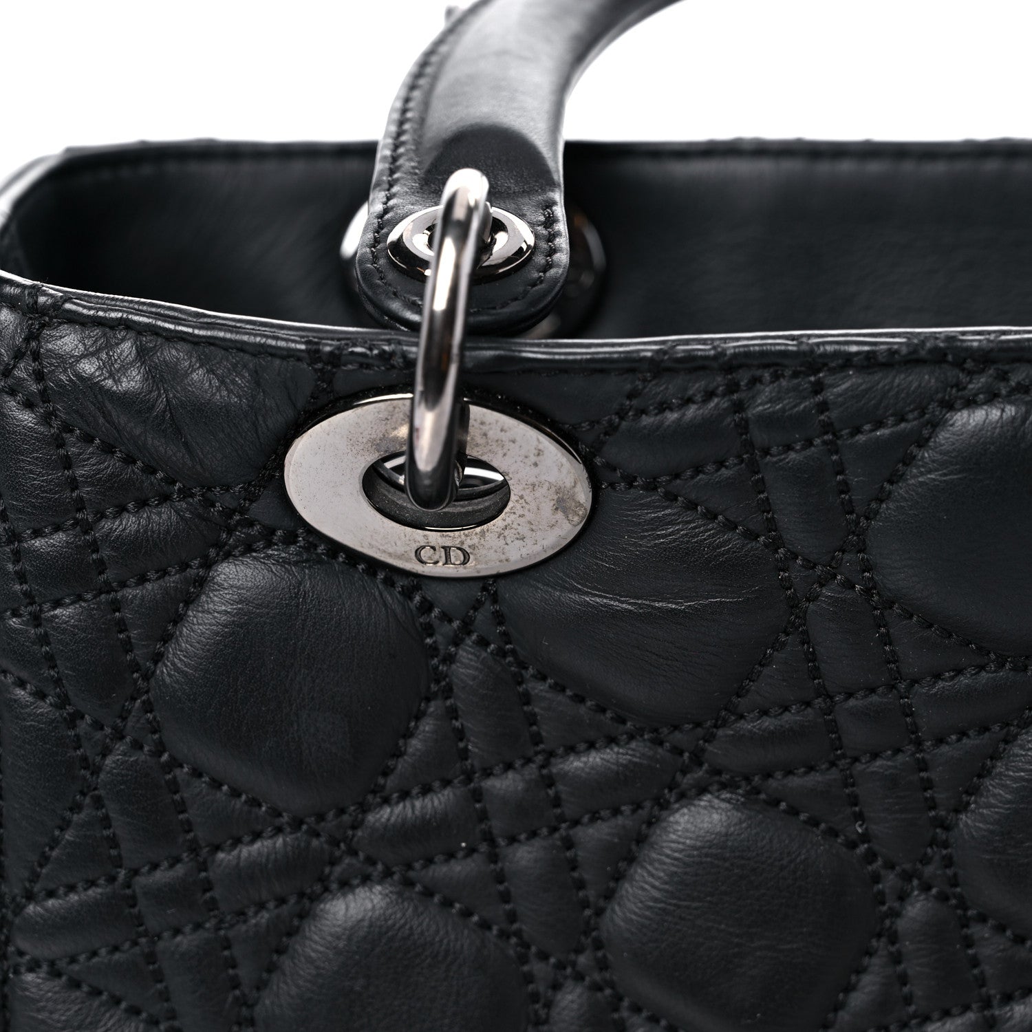 Christian Dior Calfskin Cannage Medium Anselm Reyle Lady Dior Black 13 of 13