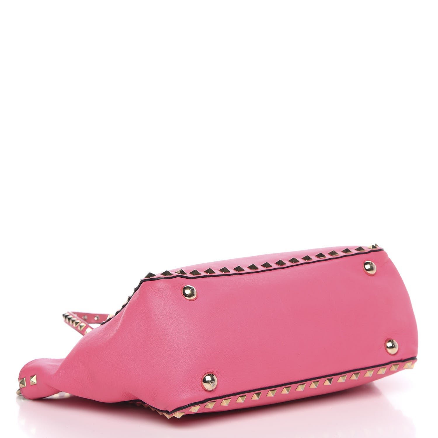 Valentino Garavani Vitello Small Rockstud Tote Fuxia Fluo 4 of 13