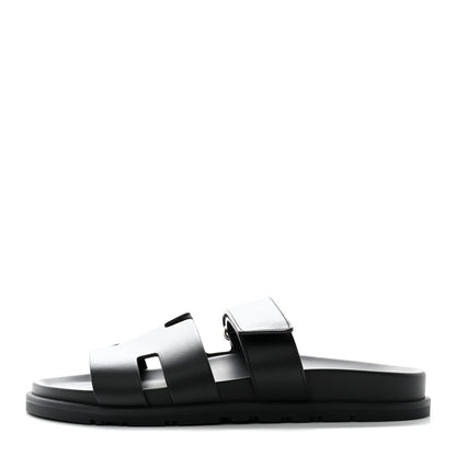 Hermes Calfskin Mens Chypre Sandals 41.5 Black 1 of 10