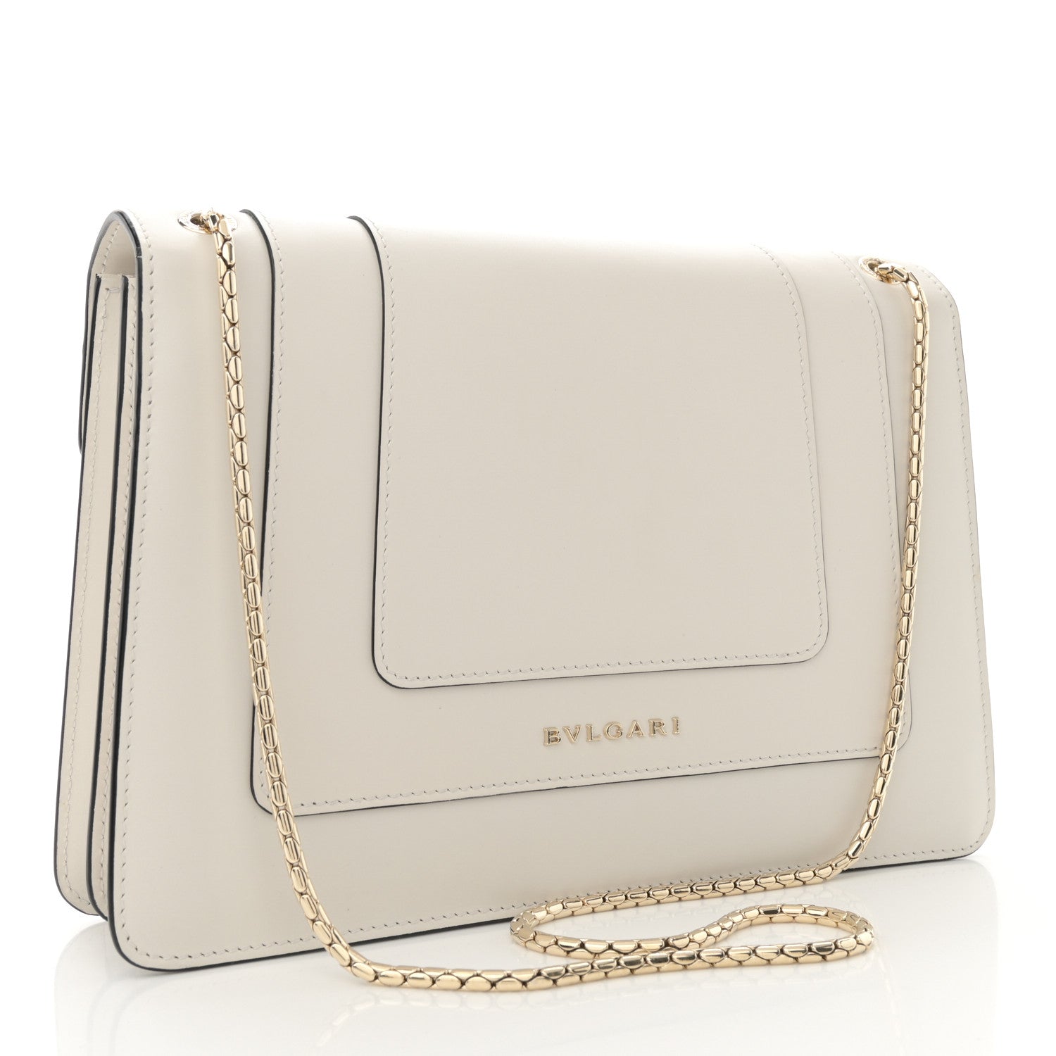 Bulgari Calfskin Serpenti Forever Crossbody Bag White Agate 3 of 10