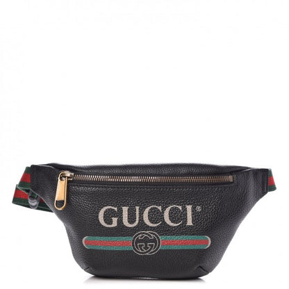 Gucci Grained Calfskin Small Logo Belt Bag Black 1 of 8