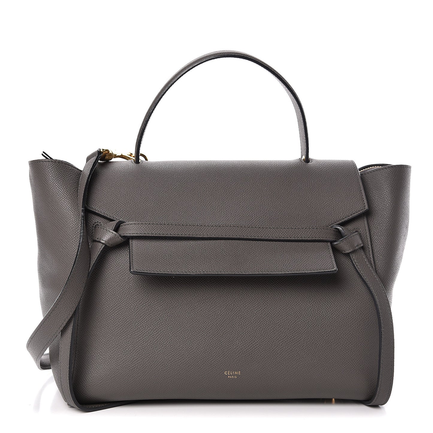 Grained Calfskin Mini Belt Bag Grey