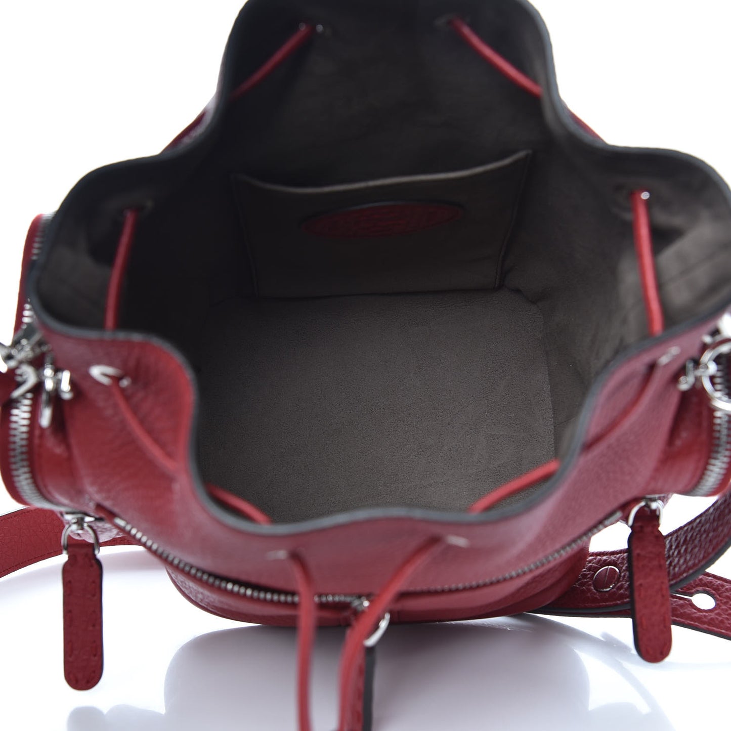 Cuoio Romano Selleria F is Fendi Grande Mon Tresor Pocket Bucket Bag Rosso