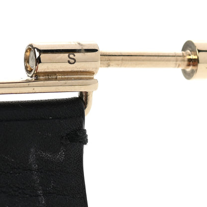 Chanel Crystal Lambskin Cha-Nel Logo Cuff S Black 5 of 5