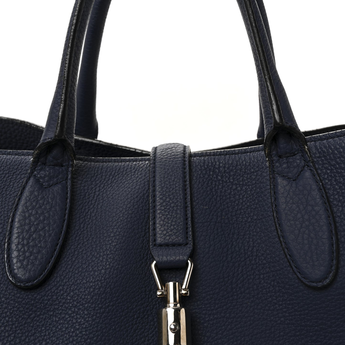Soft Calfskin Medium Jackie Top Handle Bag Classic Blue Marine
