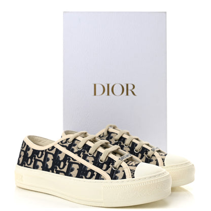 Christian Dior Canvas Oblique Walk 'N' Dior Low Top Sneakers 37.5 Deep Blue 10 of 10