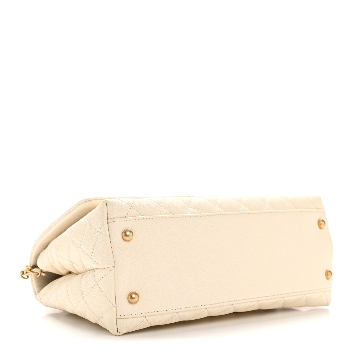Chanel Caviar Lizard Quilted Small Coco Handle Flap Ivory 8 of 34