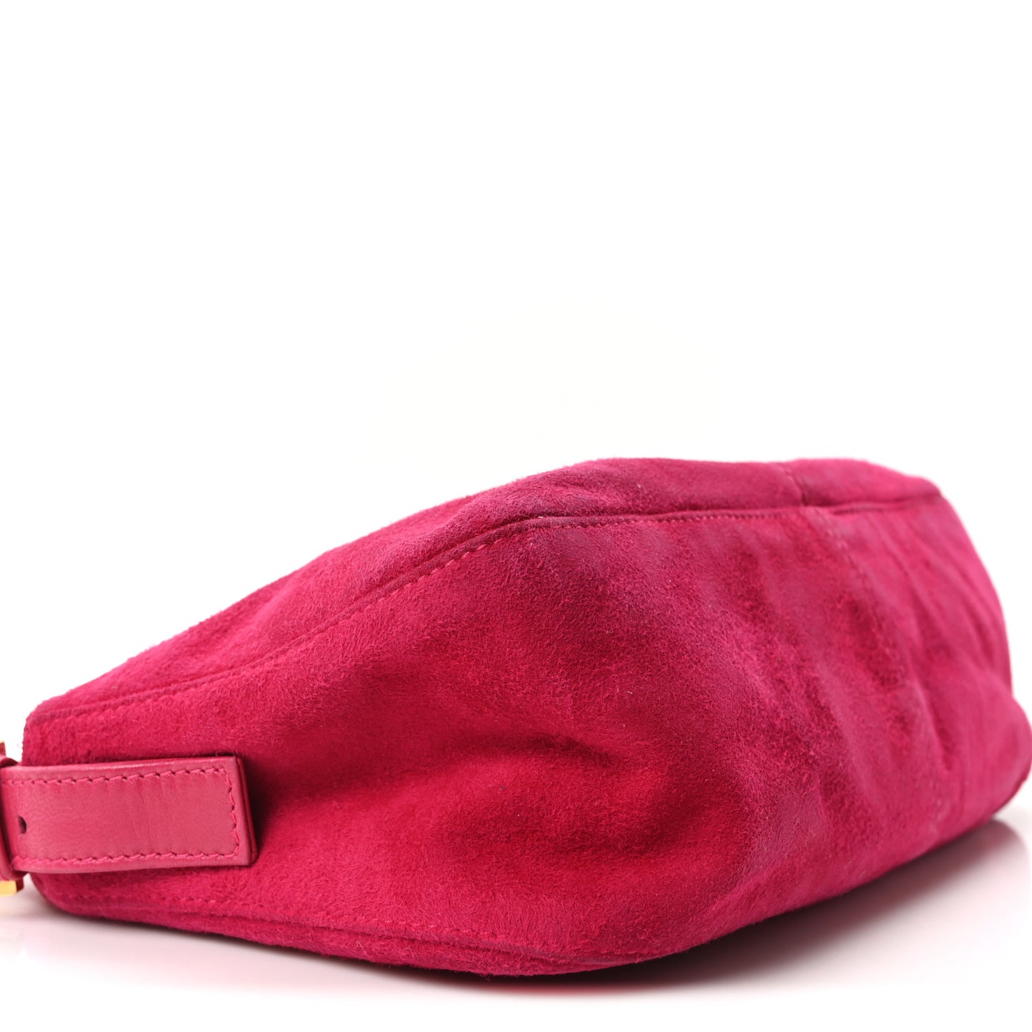 Suede Baguette Flap Fuchsia