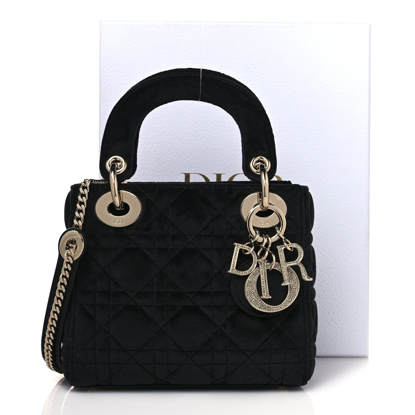 Velvet Mini Lady Dior Black