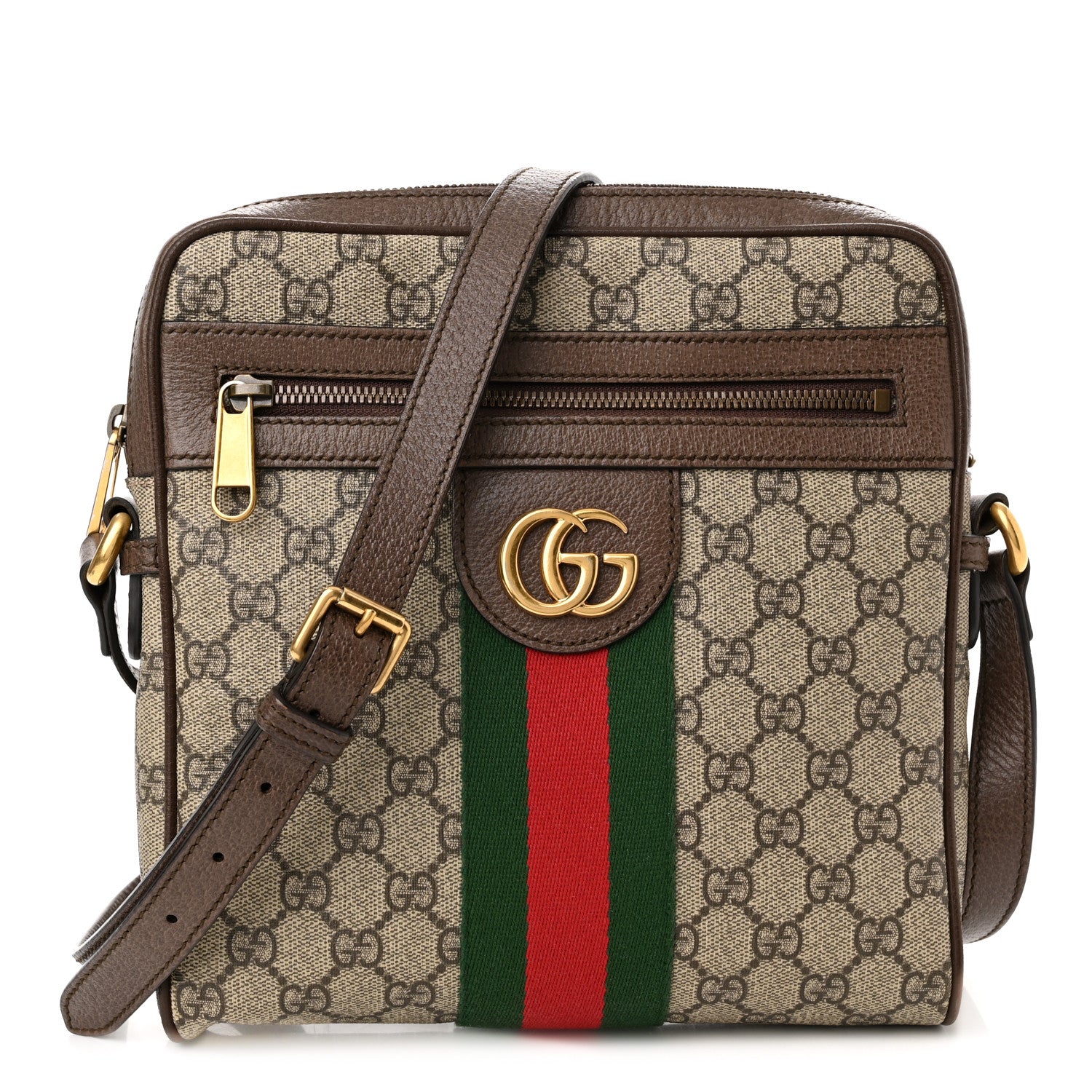 Gucci GG Supreme Monogram Web Small Ophidia Messenger Bag Brown 1 of 10