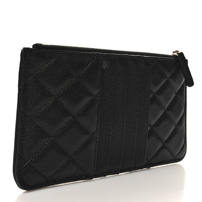 Chanel Caviar Quilted Classic Flat Wallet Pouch Black 3 of 10